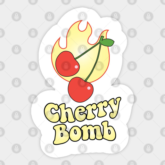 Cherry Bomb And Light Yellow Flaming Design Cherry Bomb