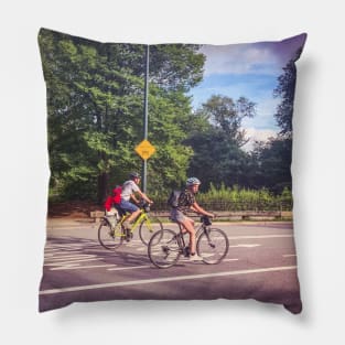 Central Park Bikers Manhattan New York City Pillow