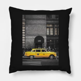 Vintage Charm: Yellow Cab at 199 Pillow