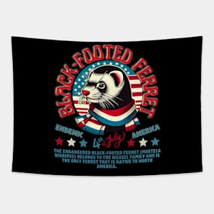 Endemic species of America: Black footed Ferret Tapestry