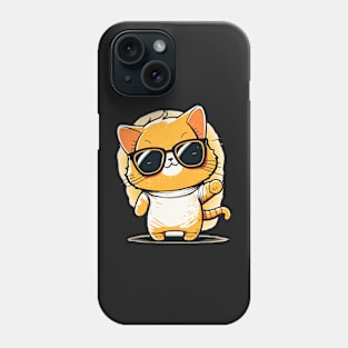 Cute ginger cat wearing sunglasses Phone Case