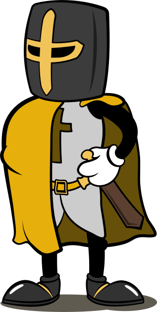 Teutonic Knight Cartoon (Player 4 colors, yellow) Kids T-Shirt by Koyaanisqatsian