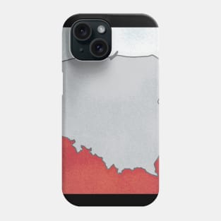 Poland map in polish flag colors distressed style Phone Case