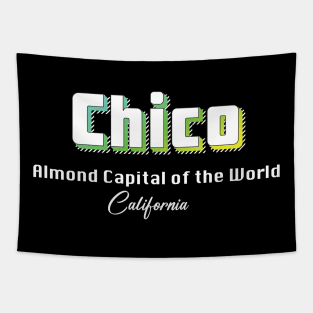 Chico California Yellow Text Tapestry