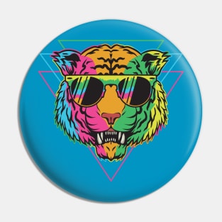 80s Retro New Wave Tiger Pin