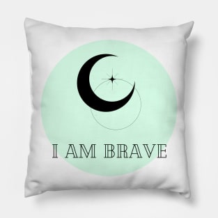 Affirmation Collection - I Am Brave (Green) Pillow