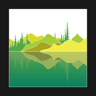 Landscape Vignette: Lime Reflection Lake T-Shirt