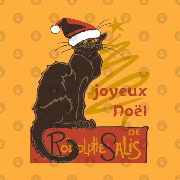 Joyeux Noel Le Chat Noir With Stylized Golden Tree v2 by taiche