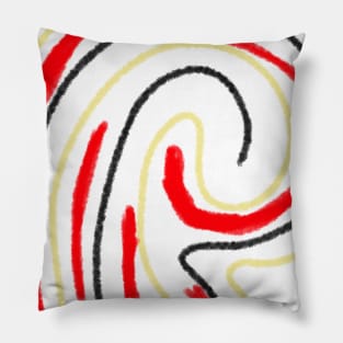 red yellow black watercolor texture art Pillow