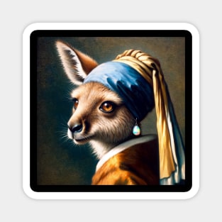 Wildlife Conservation - Pearl Earring Kangaroo Meme Magnet