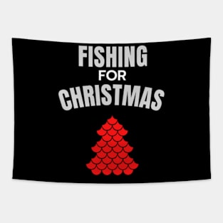 fishing for Christmas tree design Tapestry