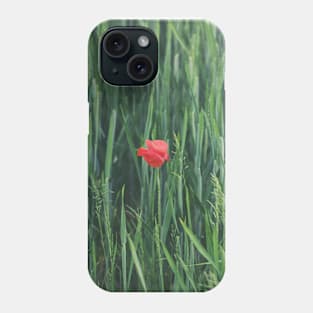 Red Flower on Green Grass Phone Case