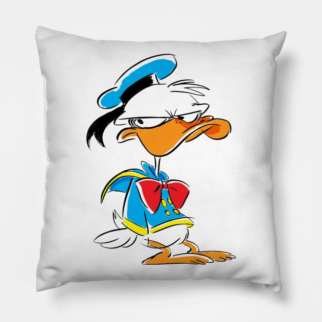 Grumpy Donald Pillow by Doodle Dan