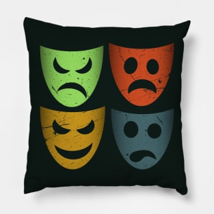 Halloween Vintage Theatre Masks Pillow