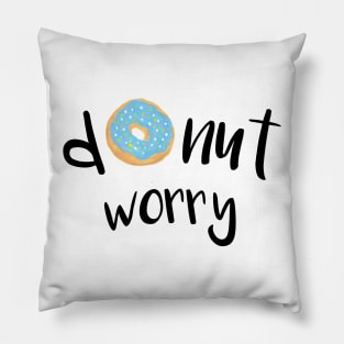 Donut Worry Blue Pillow