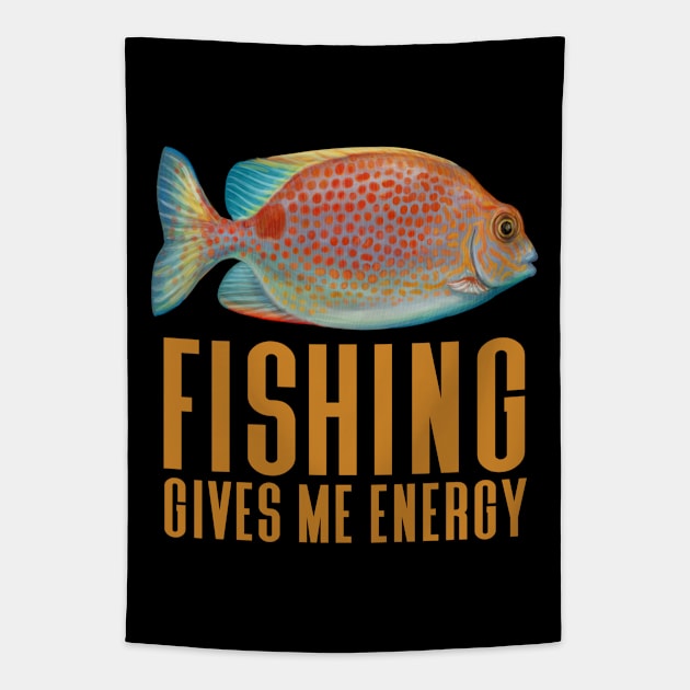 Fishing Give Me Energy - Funny Fishing Tapestry by Animal Specials