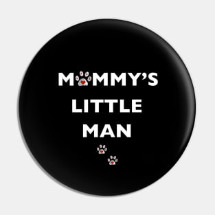 Mommy's little man text with doodle paw prints Pin