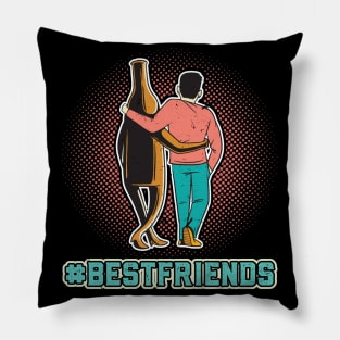 #Bestfriends Beer And Me Booze Saying Pillow