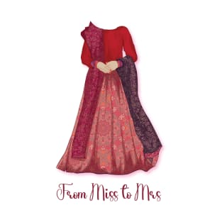 From Miss to Mrs | Bride | Asian Bride | Wedding Dress | Red Dress | Ladies Fashion T-Shirt