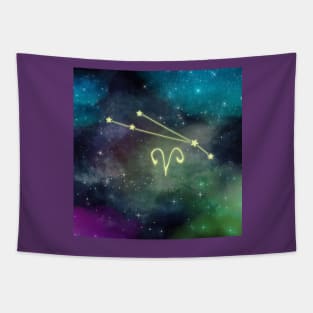 Aries Constellation Starry Night Sky Tapestry