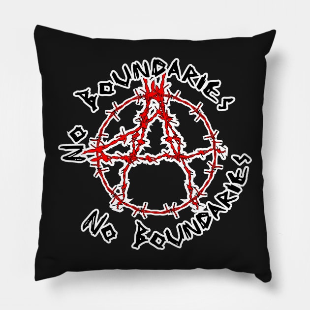 Anarchy symbol barbed wire Pillow by Redmanrooster