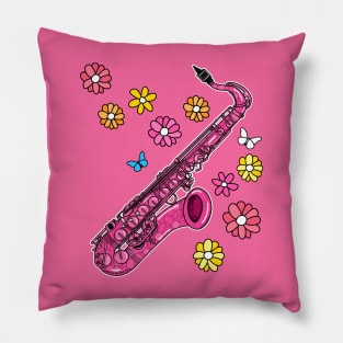 Mothers Day Saxophone Mom Female Saxophonist Pillow