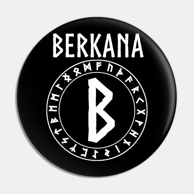 Berkana Ancient Norse Rune Pin by AgemaApparel