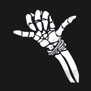 Shaka Skeleton Hand Hang Loose Hand Sign Halloween T-Shirt