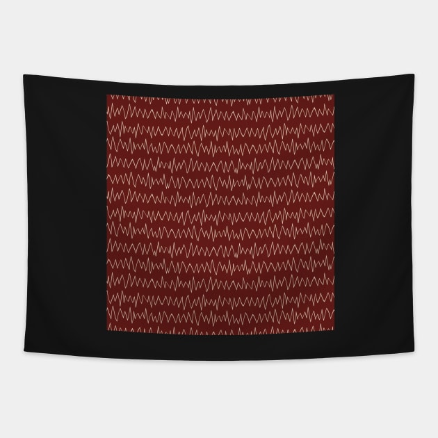 Cranberry and Cream Zig Zag Tapestry by FrancesPoff