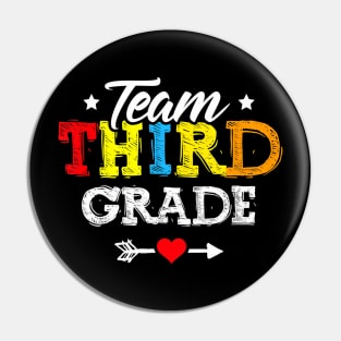 Team Third Grade Teacher Student Kids Back To School Pin