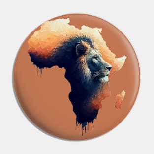 Africa silhouette lion savannah abstract style Pin