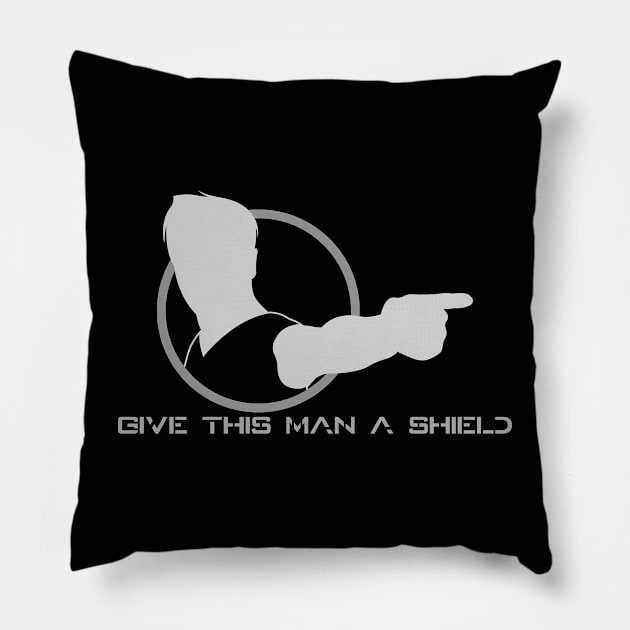 Give This Man A Shield - 02 Pillow by SanTees