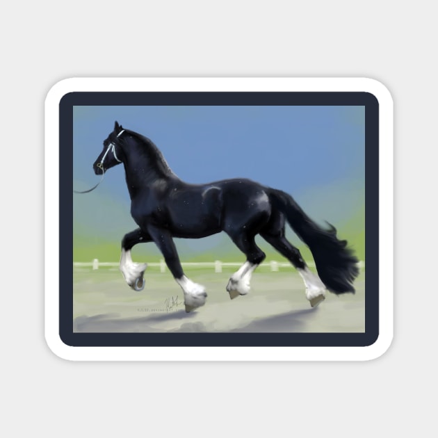 Trotting Friesian Cross Magnet by KJL90