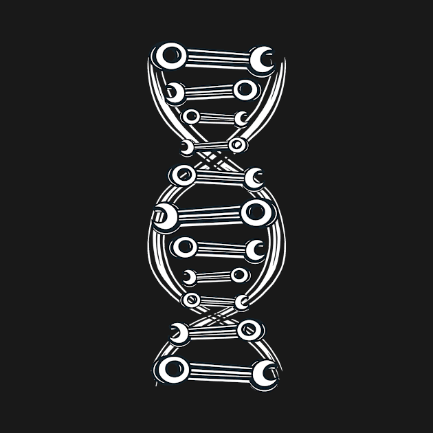 DNA with mechanical tools with a dna strand made of tools by Meinersncovert