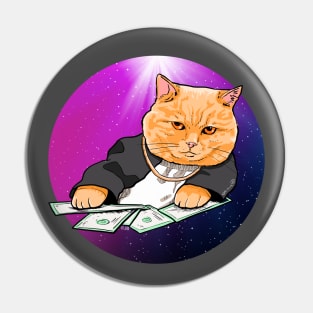 Rich Cat in space Pin