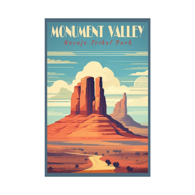 Monument Valley National Park Travel Poster by GreenMary Design