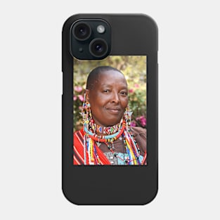 Portrait of a Maasai (or Masai) Woman, East Africa Phone Case