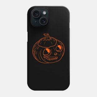 Orange Line Jack O' Lantern looking Up Phone Case