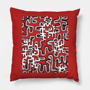 A Maze Ing Black and White Tangle Transparent Background Pillow