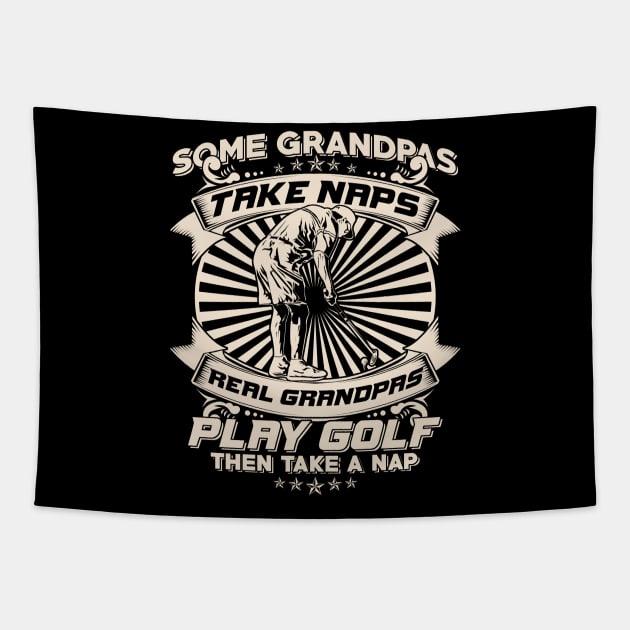 Funny Golfing Grandpa Golf Golfer Gift Tapestry by Dolde08