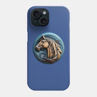 Horse clay logo blue Phone Case