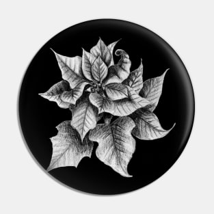 Black and white Poinsettia Pin