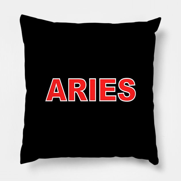 aries zodiac sign Pillow by Chandan