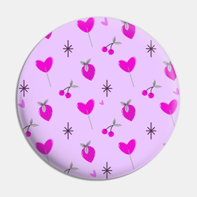 Pink sweets pattern Pin by Tex doodles 