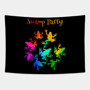 Swamp Party Frogs Tapestry