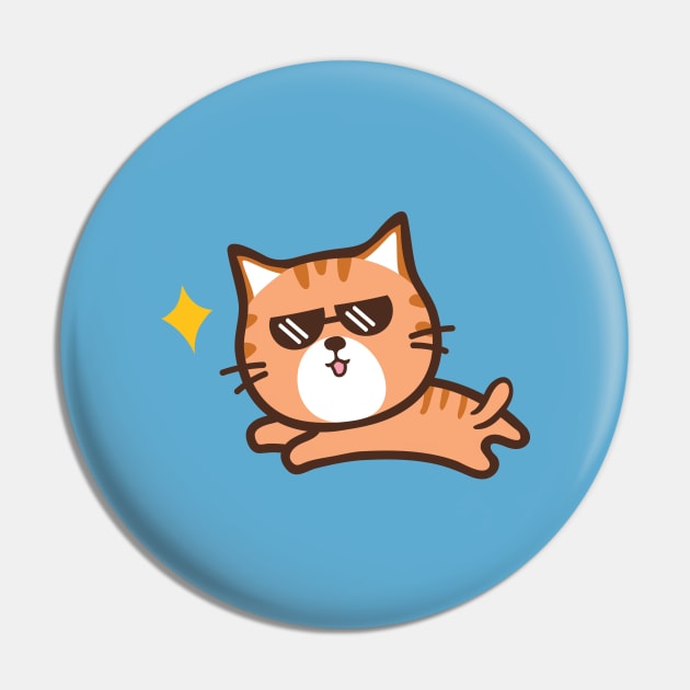 Cute cartoon cat Pin by icepop