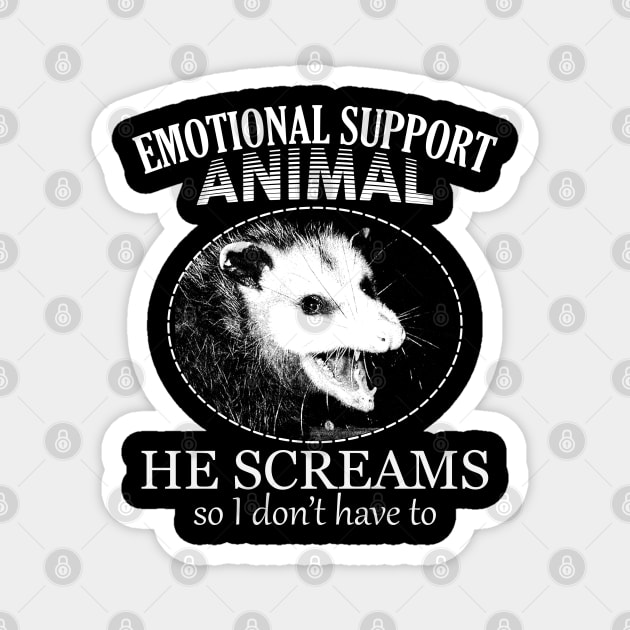 Emotional Support Animal Opossum Magnet by giovanniiiii