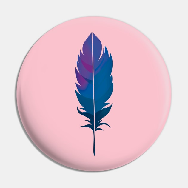 Colorful nature feather Pin by uniboutique