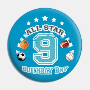 sports birthday boy, 9 years old Pin