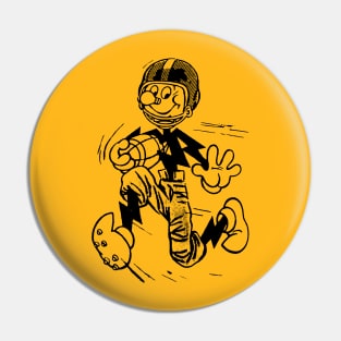 Bolt - Chargers Football Mascot Black Pin